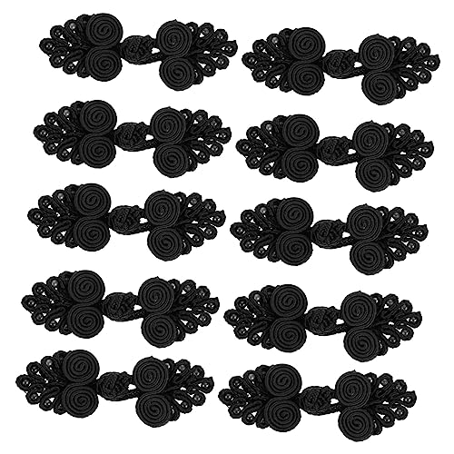 SEWACC 10 Stück Cheongsam Knöpfe Chinesisches Design Dekorative Knöpfe Verschluss Orientalischer Verschluss Schwarz SEWACC 10 Stück Cheongsam Knöpfe Chinesisches Design Dekorative Knöpfe Verschluss Orientalischer Verschluss Schwarz von SEWACC