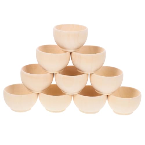 SEWACC 10 Stück Unfertige Holzschalen Bastelschalen Zum Bemalen Von Dekorationen SEWACC 10 Stück Unfertige Holzschalen Bastelschalen Zum Bemalen Von Dekorationen von SEWACC