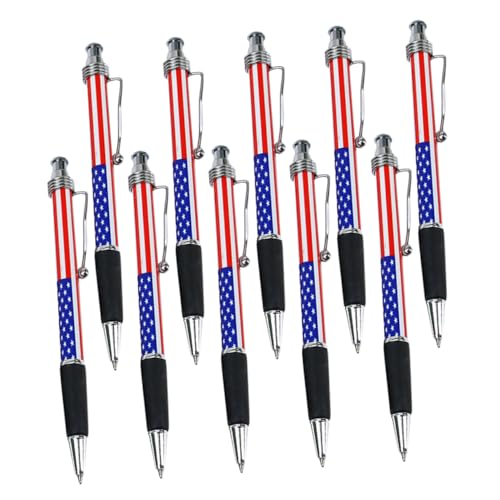 SEWACC 10 Stück Ergonomische Kugelschreiber mit Us Flaggen Muster Schreibwerkzeug für Schule Büro und Patriotische Anlässe für Notizen und Unterschriften SEWACC 10 Stück Ergonomische Kugelschreiber mit Us Flaggen Muster Schreibwerkzeug für Schule Büro und Patriotische Anlässe für Notizen und Unterschriften von SEWACC