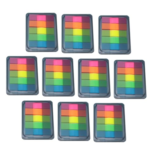 SEWACC 10 Stück Farbige Selbstklebende Index Label Haftnotizen aus Pet Mehrfach Verwendbare Transparente Markierungs Sticker für Büro Schule Bücher und Dokumente von SEWACC