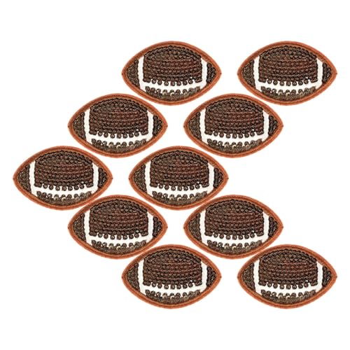 SEWACC 10 Stück Fußball Patches zum Aufbügeln Rugby Applikationen mit Pailletten für Kleidung Hüte Jeans und Jacken Einfache Diy Dekoration für von SEWACC