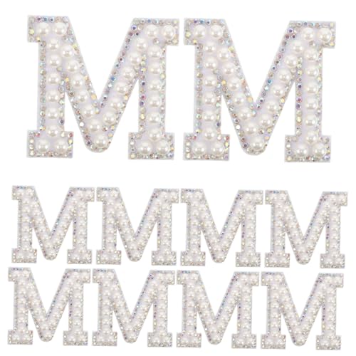 SEWACC 10 Stück Glitzer Patches zum Aufbügeln für Kleidung Hüte Taschen Selbstklebende Stoffbuchstaben für Diy Bastelprojekte und Dekoration von SEWACC