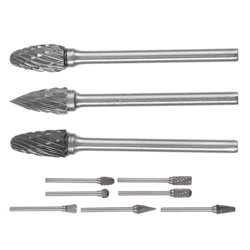 SEWACC 10 Stück Hartmetall Rotary Burrs Set Teiliges Set für Holz und Metallbearbeitung Doppelschnitt für Präzises Gravieren Entgraten und Schleifen für Detaillierte Arbeiten und SEWACC 10 Stück Hartmetall Rotary Burrs Set Teiliges Set für Holz und Metallbearbeitung Doppelschnitt für Präzises Gravieren Entgraten und Schleifen für Detaillierte Arbeiten und von SEWACC