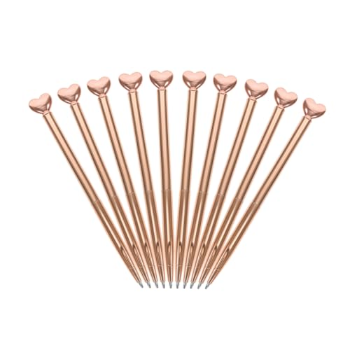 SEWACC 10 Stück Herz Kugelschreiber aus Romantische Metallstifte mit Medium Point für Hochzeiten Valentinstag Deko Bürobedarf Roségold SEWACC 10 Stück Herz Kugelschreiber aus Romantische Metallstifte mit Medium Point für Hochzeiten Valentinstag Deko Bürobedarf Roségold von SEWACC