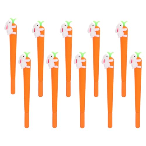 SEWACC 10 Stück Karotten-Stifte Osterhasen-Stifte Niedliche Kaninchen-Kugelschreiber Neuartige Gel-Tintenstifte Cartoon-Briefpapier Für Kinder -Partygeschenke von SEWACC