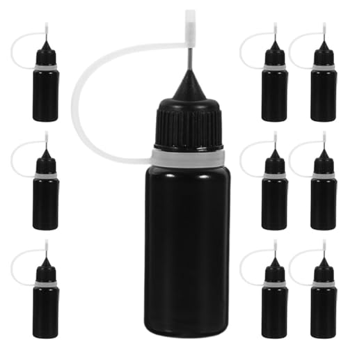 SEWACC 10 Stück Kunststoff Applikatorflaschen mit Tropfer Leere Flaschen für Kleber und Flüssigabgabe Lichtschützend für Kosmetik und Öle von SEWACC