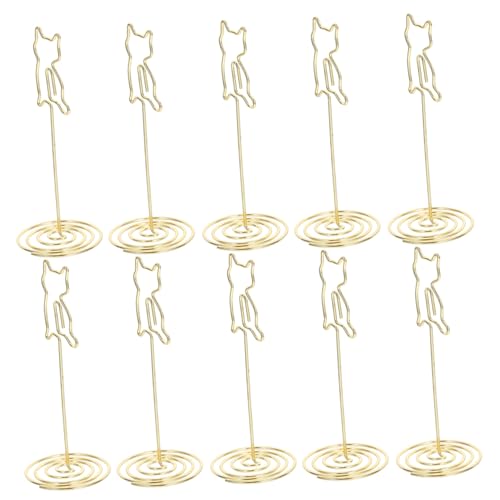SEWACC 10 Stück Metall Memo Klammern Goldfarben Vielseitiger Kartenhalter für Büro Hochzeit Party und Restaurant Eleganter Tischkartenhalter für Notizen Namenskarten Tischnummern von SEWACC