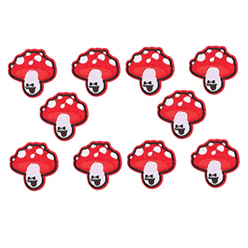 SEWACC 10 Stück Pilz-DIY-Patch embroidery aufbügelbilder DIY Kleidungspatches Stoffaccessoires dekorationen Hose Flicken aufnähen Stoffzubehör Patches nähen Stickereiflecken Polyester SEWACC 10 Stück Pilz-DIY-Patch embroidery aufbügelbilder DIY Kleidungspatches Stoffaccessoires dekorationen Hose Flicken aufnähen Stoffzubehör Patches nähen Stickereiflecken Polyester von SEWACC