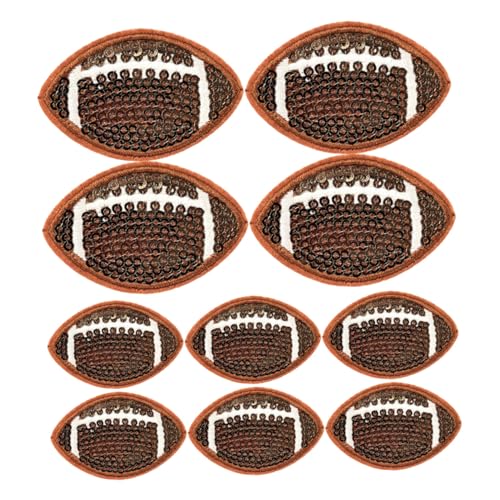 SEWACC 10 Stück Rugby Patches mit Pailletten Bügelbilder für Kleidung Hüte Jeans und Diy Projekte Vielseitige Applikationen für Gestaltung und Einfache Anwendung von SEWACC