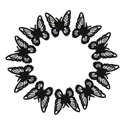 SEWACC 10 Stück Schmetterling Bügelflicken Bestickte Applikationen Doppellagige Stickerei Patches zum Aufbügeln und Annähen DIY Stoffaufnäher für Kleidung Rucksäcke und Jacken Schwarz SEWACC 10 Stück Schmetterling Bügelflicken Bestickte Applikationen Doppellagige Stickerei Patches zum Aufbügeln und Annähen DIY Stoffaufnäher für Kleidung Rucksäcke und Jacken Schwarz von SEWACC