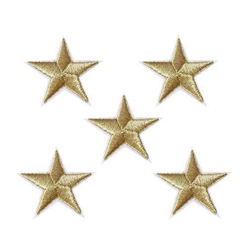 SEWACC 10 Stück Stern-Aufnäher Zum Aufbügeln Stern-Aufnäher Dekorative Aufnäher Applikationen Für Heimwerkerarbeiten (Golden) von SEWACC
