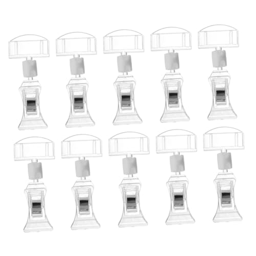 SEWACC 10 Stück Teiliges Acryl Preisschildhalter Transparenter Werbeclip für Schilder und Etiketten Leichter Displayständer Installieren Geeignet für Regale und Verkaufsflächen von SEWACC