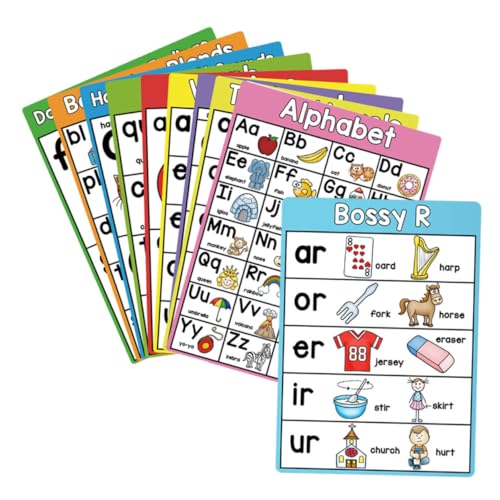 SEWACC 10 Stück Teiliges Alphabet Lernposter Set für Interaktive Phonics Wanddekorationen für Vorschule und Grundschule für Unterricht Zuhause Farbenfrohe Designs zur Des Spracherwerbs SEWACC 10 Stück Teiliges Alphabet Lernposter Set für Interaktive Phonics Wanddekorationen für Vorschule und Grundschule für Unterricht Zuhause Farbenfrohe Designs zur Des Spracherwerbs von SEWACC