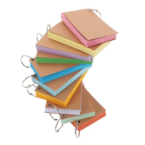 SEWACC 10 Stück Teiliges Beidseitig Linierten Karteikarten mit Ringbindung Stabiles Papier mit Kraftpapier Cover Flexible Loseblatt Notizkarten für Studium Büro und Effiziente SEWACC 10 Stück Teiliges Beidseitig Linierten Karteikarten mit Ringbindung Stabiles Papier mit Kraftpapier Cover Flexible Loseblatt Notizkarten für Studium Büro und Effiziente von SEWACC