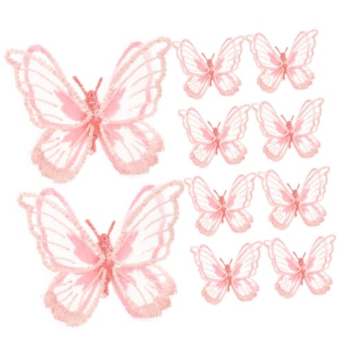 SEWACC 10 Stück Teiliges Bestickte Schmetterling Patches aus Spitzenstoff Vielseitige DIY Applikationen zum Aufnähen oder Aufbügeln für Kleidung Taschen Schuhe und Hüte zum Verzieren und von SEWACC