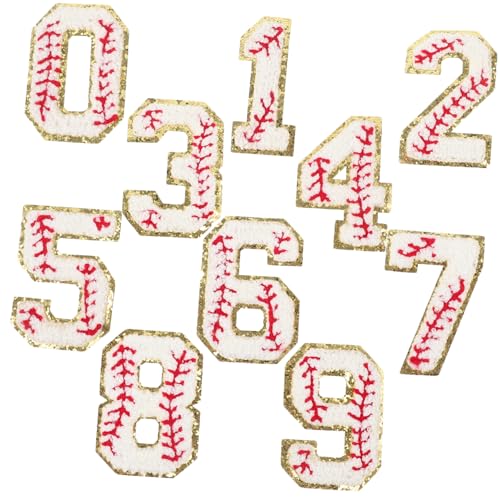 SEWACC 10 Stück Teiliges Bestickte Zahlen Aufnäher zum Aufnähen und Aufbügeln Weiße Baseball Patches für DIY Kleidung Langlebig Hautfreundlich für Jacken Hosen Rucksäcke und Shirts SEWACC 10 Stück Teiliges Bestickte Zahlen Aufnäher zum Aufnähen und Aufbügeln Weiße Baseball Patches für DIY Kleidung Langlebig Hautfreundlich für Jacken Hosen Rucksäcke und Shirts von SEWACC