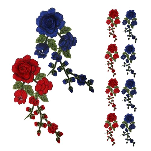 SEWACC 10 Stück Teiliges Besticktes Blumen-applikations- Rot und Blau zum Aufbügeln oder Aufnähen Vielseitig für Hochzeitskleider Rucksäcke und Diy-projekte Feine Stickerei mit Glatten SEWACC 10 Stück Teiliges Besticktes Blumen-applikations- Rot und Blau zum Aufbügeln oder Aufnähen Vielseitig für Hochzeitskleider Rucksäcke und Diy-projekte Feine Stickerei mit Glatten von SEWACC