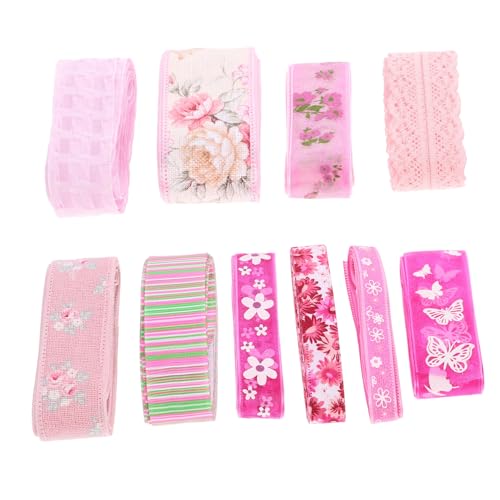 SEWACC 10 Stück Teiliges Blumenmuster Polyester Geschenkband zum Basteln Schneidbar Verschleißfest Dekoband für DIY Schleifen Blumenarrangements Festtagsverpackungen SEWACC 10 Stück Teiliges Blumenmuster Polyester Geschenkband zum Basteln Schneidbar Verschleißfest Dekoband für DIY Schleifen Blumenarrangements Festtagsverpackungen von SEWACC