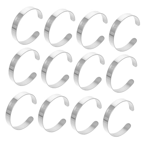SEWACC 10 Stück Teiliges Breites Gebogenes Edelstahl Armband Rohlinge für Gravur Stamping DIY Schmuckherstellung Glänzend Leicht Langlebig Einstellbare Manschetten für Damen und Herren SEWACC 10 Stück Teiliges Breites Gebogenes Edelstahl Armband Rohlinge für Gravur Stamping DIY Schmuckherstellung Glänzend Leicht Langlebig Einstellbare Manschetten für Damen und Herren von SEWACC