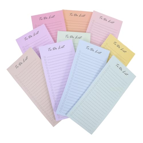 SEWACC 10 Stück Teiliges Bunte Haftnotizen Wiederverwendbare To Do Listen und Einkaufslisten Selbstklebend mit Fröhlichen Macaron Farben für Büro und Zuhause SEWACC 10 Stück Teiliges Bunte Haftnotizen Wiederverwendbare To Do Listen und Einkaufslisten Selbstklebend mit Fröhlichen Macaron Farben für Büro und Zuhause von SEWACC