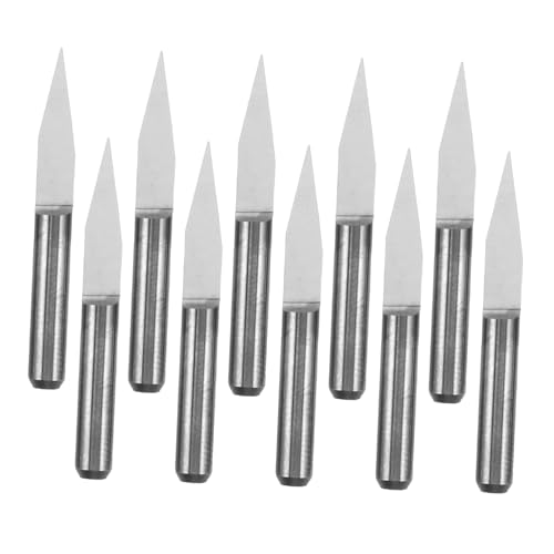SEWACC 10 Stück Teiliges Cnc-fräser-set V-förmige Fräsbohrer aus Hartmetall Präzise Gravur Holzschnitzwerkzeuge Kompatibel mit Cnc-routern und Drehwerkzeugen Robustes für Holzarbeiten und von SEWACC