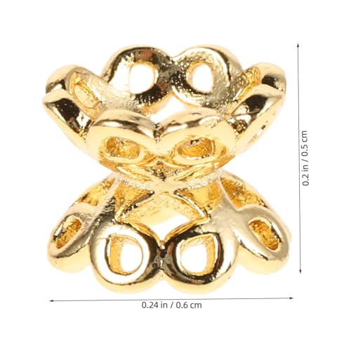 SEWACC 10 Stück Teiliges DIY Perlenkappen Doppelseitig Hohl Schmuckzubehör für Armbänder Halsketten Basteln Handwerk von SEWACC