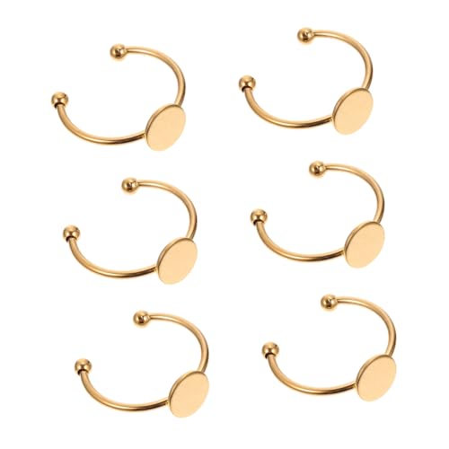 SEWACC 10 Stück Teiliges DIY Ringrohling aus Hochwertigem Edelstahl Verstellbare Metallringbasis für Individuelle Fingerringe Schmuckzubehör für Bastelbedarf von SEWACC