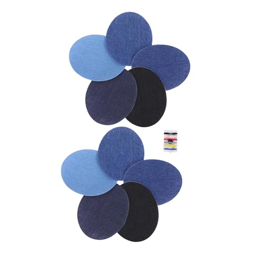 SEWACC 10 Stück Teiliges Denim Bügelflicken Oval Farben Nähset für Jeans Jacken Hüte und Rucksäcke Robust Passend zur Reparatur von Knien Hüften und Anderen Stellen SEWACC 10 Stück Teiliges Denim Bügelflicken Oval Farben Nähset für Jeans Jacken Hüte und Rucksäcke Robust Passend zur Reparatur von Knien Hüften und Anderen Stellen von SEWACC