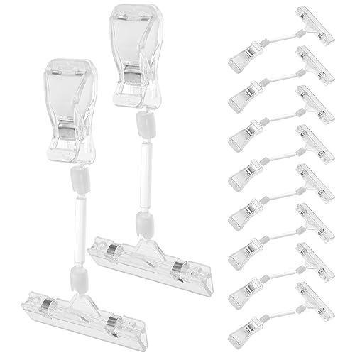 SEWACC 10 Stück Teiliges Drehbare Preisschildhalter für Einzelhandel Transparente Merchandise Clips für Preise Etiketten und Werbung Supermärkten und Ausstellungen von SEWACC