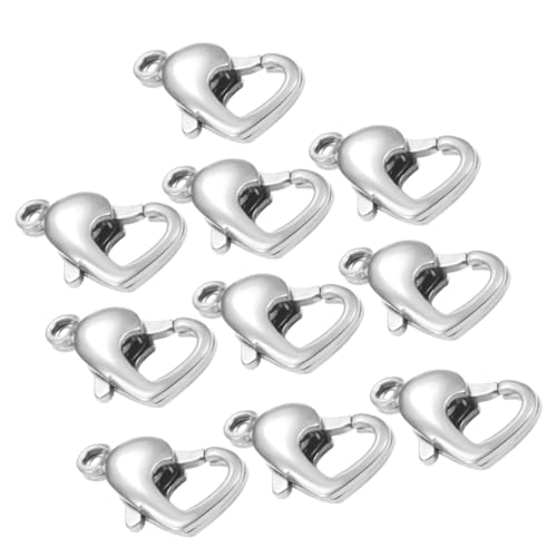 SEWACC 10 Stück Teiliges Edelstahl Herzförmiger Schmuckverschluss Poliert Glänzend DIY Kettenverschluss Armbandverschluss Zubehör für Schmuckherstellung SEWACC 10 Stück Teiliges Edelstahl Herzförmiger Schmuckverschluss Poliert Glänzend DIY Kettenverschluss Armbandverschluss Zubehör für Schmuckherstellung von SEWACC