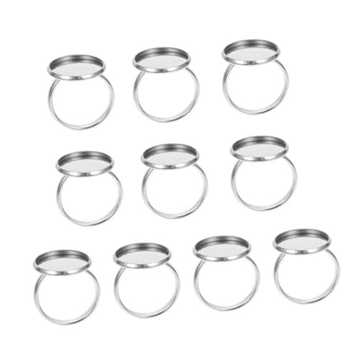 SEWACC 10 Stück Teiliges Edelstahl Ring Basen Verstellbar DIY Schmuckringe Träger Langlebig Rostfrei für Individuelle Fingerringe Basteln von SEWACC