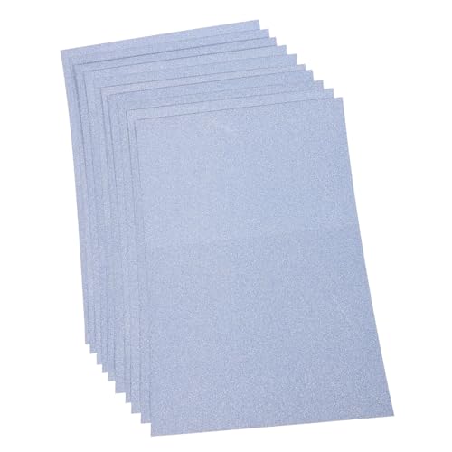 SEWACC 10 Stück Teiliges Glitterpapier Einseitig Glitzernd Schweres Bastelpapier Leicht Zuschneidbar für Diy Karten Scrapbooking Dekoration Himmelblau Langlebig nicht Abblätternd von SEWACC