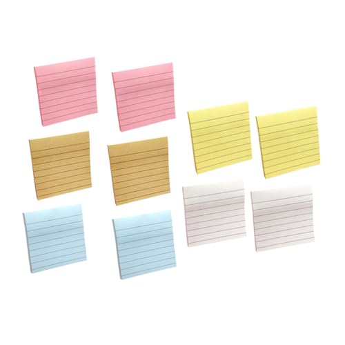 SEWACC 10 Stück Teiliges Haftnotiz Pastellfarben Selbstklebende Memo sticker mit Linienmuster Dekoratives Büro Schulzubehör Vielseitig als Notizzettel und DIY material Geeignet von SEWACC