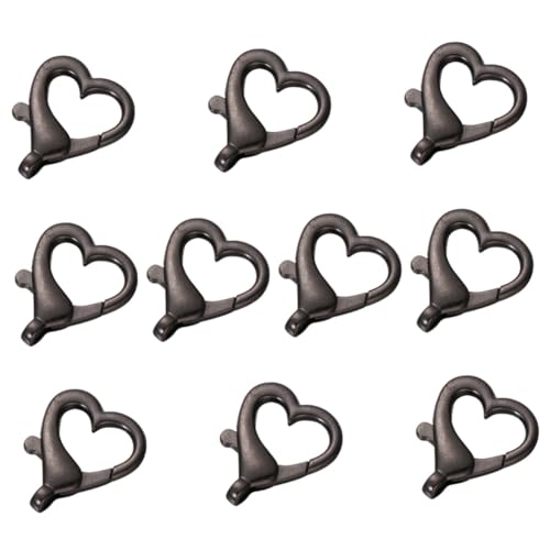 SEWACC 10 Stück Teiliges Herzförmige Metallschnallen für Diy Taschen Koffer und Anhänger Robuste und Leichte Zubehörteile Schwarz Nr von SEWACC
