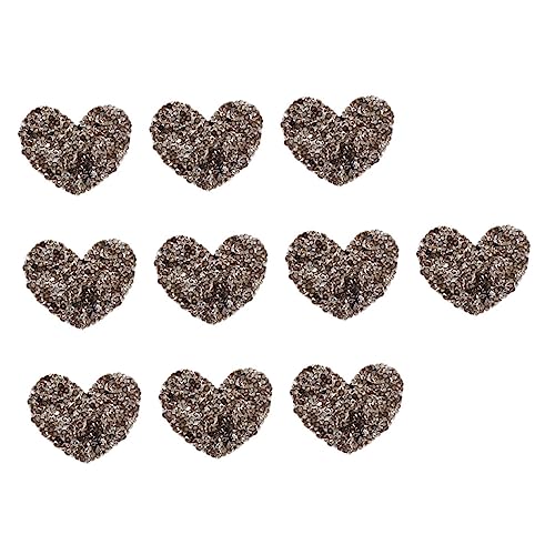SEWACC 10 Stück Teiliges Herzförmige Strass Patches zum Aufbügeln Glänzende DIY Flicken für Kleidung Taschen und Accessoires Langlebige und Attraktive Herz Applikationen zum Reparieren von SEWACC
