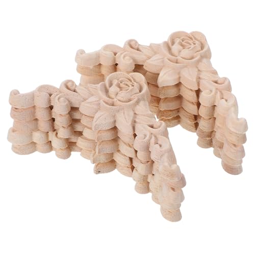 SEWACC 10 Stück Teiliges Holz Geschnitzte Eckapplikationen mit Rosenmotiv Naturbelassen aus Massivem Holz Einfach zu Montieren Holzornamente für Möbel Türen Schränke und Betten SEWACC 10 Stück Teiliges Holz Geschnitzte Eckapplikationen mit Rosenmotiv Naturbelassen aus Massivem Holz Einfach zu Montieren Holzornamente für Möbel Türen Schränke und Betten von SEWACC
