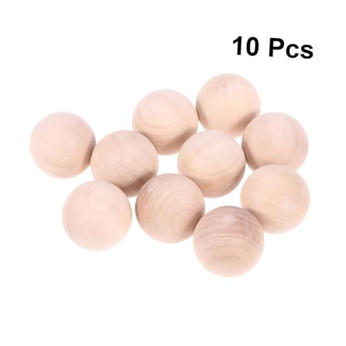 SEWACC 10 Stück Teiliges Holzperlen Durchmesser Runde DIY Holz kugeln für Schmuckherstellung Bemalte Bastelzubehör für Manuelle Kunstwerke und Heimdekoration von SEWACC