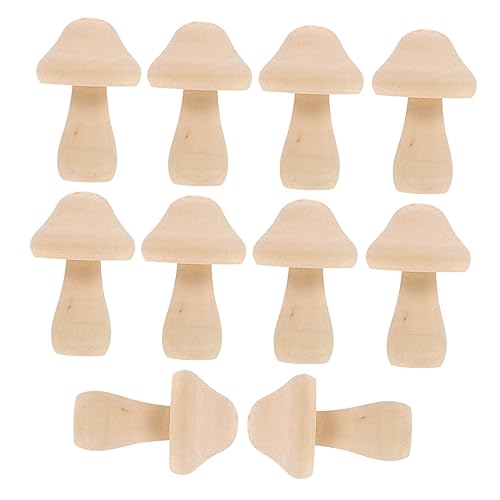 SEWACC 10 Stück Teiliges Holzpilz Deko zum Bemalen DIY Gartenlayout Ornaments für Originelles Basteln Glatte Oberfläche Verschiedene Sicher und Handlich von SEWACC