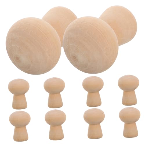 SEWACC 10 Stück Teiliges Holzpilz Deko zum Bemalen Natürliche Holzfiguren für DIY Bastelprojekte Umweltfreundlich Kindgerecht Kreative Holzdekoration für Jungen und Mädchen von SEWACC