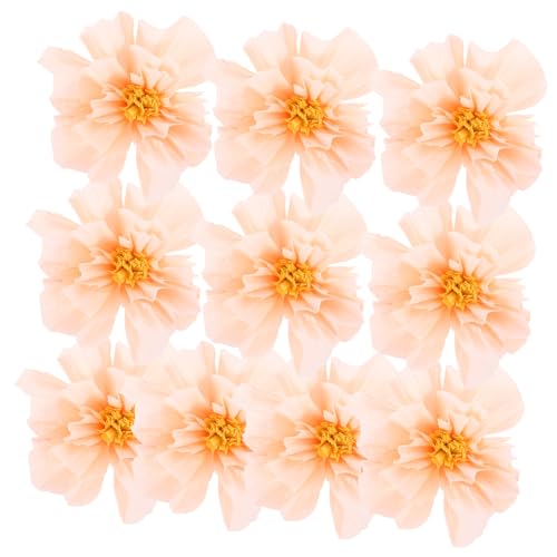 SEWACC 10 Stück Teiliges Krepppapier Blumen Leichte Tragbare Diy Papierblumen für Wanddekoration Party und Hochzeitsdekoration Pastellrosa Kreative Raumgestaltung von SEWACC