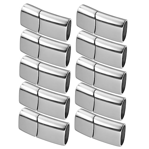 SEWACC 10 Stück Teiliges Magnetverschluss Flacher Magnetverschluss Rostfrei Sicherer Schnappverschluss für Lederarmband Ketten und Flache Bänder Wiederverwendbar Stahlfarben SEWACC 10 Stück Teiliges Magnetverschluss Flacher Magnetverschluss Rostfrei Sicherer Schnappverschluss für Lederarmband Ketten und Flache Bänder Wiederverwendbar Stahlfarben von SEWACC