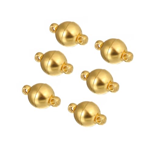 SEWACC 10 Stück Teiliges Magnetverschluss Schmuckverschluss Starker Halt Einfacher Verschluss für DIY Armband Halskette Fußkettchen Goldfarbene Weiße Verschlüsse für Handgefertigten von SEWACC