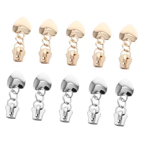 SEWACC 10 Stück Teiliges Metall Herzförmige Reißverschluss zipper puller Ersatz Reparatur Zubehör für Handtaschen Rucksäcke Koffer Reisetaschen Langlebig und Robust SEWACC 10 Stück Teiliges Metall Herzförmige Reißverschluss zipper puller Ersatz Reparatur Zubehör für Handtaschen Rucksäcke Koffer Reisetaschen Langlebig und Robust von SEWACC