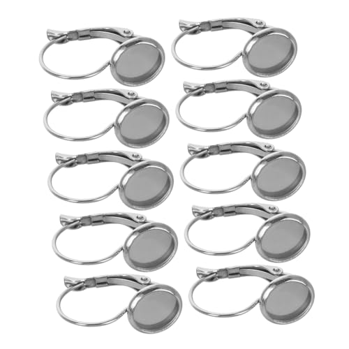 SEWACC 10 Stück Teiliges Ohrring Ohrhaken aus mit Runden Fassungstrays für DIY Schmuckherstellung Leicht Vielseitig für Individuellen Ohrschmuck von SEWACC