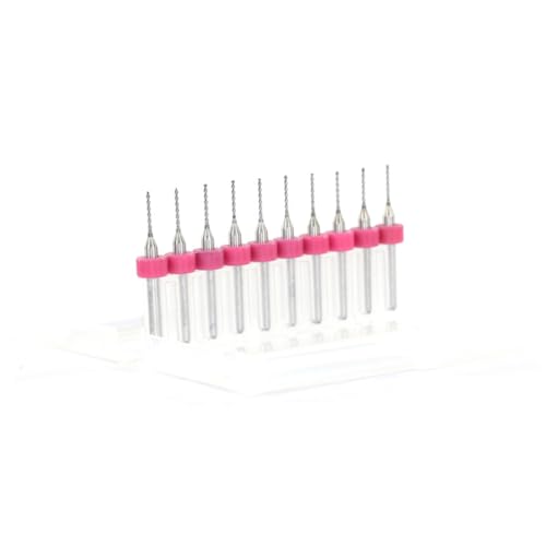 SEWACC 10 Stück Teiliges Pcb Hartmetall Mikrobohrer Set Präzisions Gravurbohrer für Leiterplatten Cnc Holz Bearbeitung Zufällige Farbe Zufällige Farbe von SEWACC
