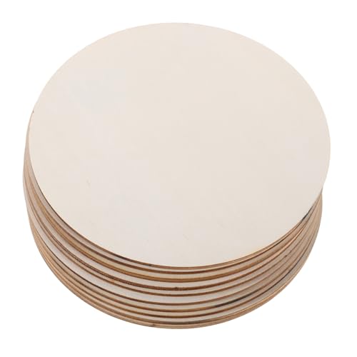 SEWACC 10 Stück Teiliges Runde Holzscheiben Durchmesser Natürliche Holzplättchen Robust für DIY Basteln Heimdekoration Hochzeit Rustikaler Holzschmuck Vielfältig Einsetzbar von SEWACC