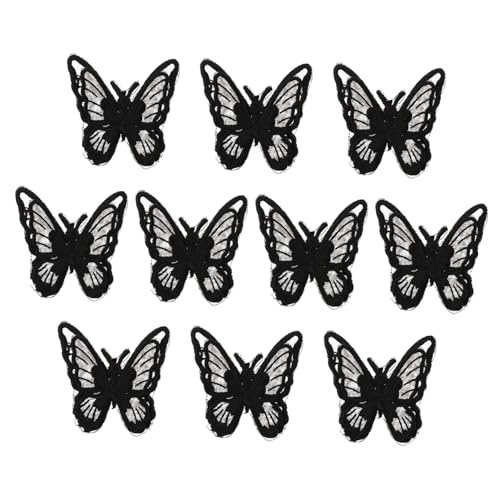 SEWACC 10 Stück Teiliges Schmetterling Aufnäher zum Aufbügeln Bestickte Doppellagige DIY Stoffflicken Selbstklebend Langlebig und Kreativ für Kleidung Taschen und Bastelprojekte von SEWACC