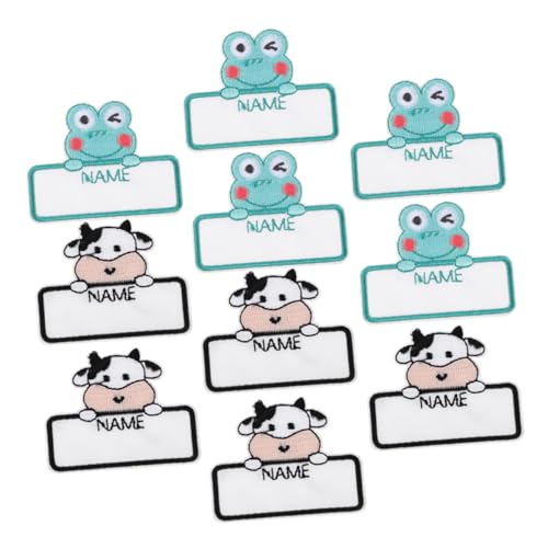 SEWACC 10 Stück Teiliges Selbstklebendes Namensetiketten Kleidung und Accessoires Cartoon Tiermotive Frosch und Kuh Waschbare Beschriftbare Klebeetiketten für Schuhe Hüte Schals SEWACC 10 Stück Teiliges Selbstklebendes Namensetiketten Kleidung und Accessoires Cartoon Tiermotive Frosch und Kuh Waschbare Beschriftbare Klebeetiketten für Schuhe Hüte Schals von SEWACC