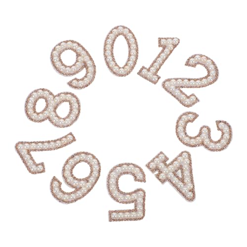 SEWACC 10 Stück Teiliges Set Glitzer Zahlen Bügelbilder mit Strass und Perlen Diy Aufnäher für T Shirts Röcke Kleider Langlebige Vielseitige Modeapplikationen zum Aufbügeln SEWACC 10 Stück Teiliges Set Glitzer Zahlen Bügelbilder mit Strass und Perlen Diy Aufnäher für T Shirts Röcke Kleider Langlebige Vielseitige Modeapplikationen zum Aufbügeln von SEWACC