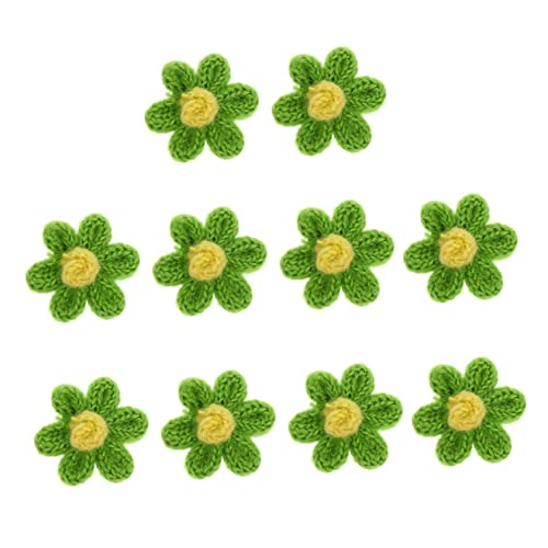SEWACC 10 Stück Teiliges Set Handgefertigte Häkelblumen für DIY Deko Einzigartige Applikationen für Haaraccessoires Kleidung und Hüte Vielseitige Bastelideen für Styles von SEWACC
